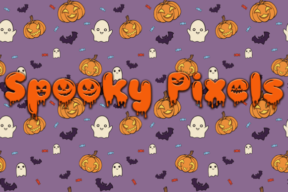 Spooky Pixels: A Playful Display Font for Halloween Crafters